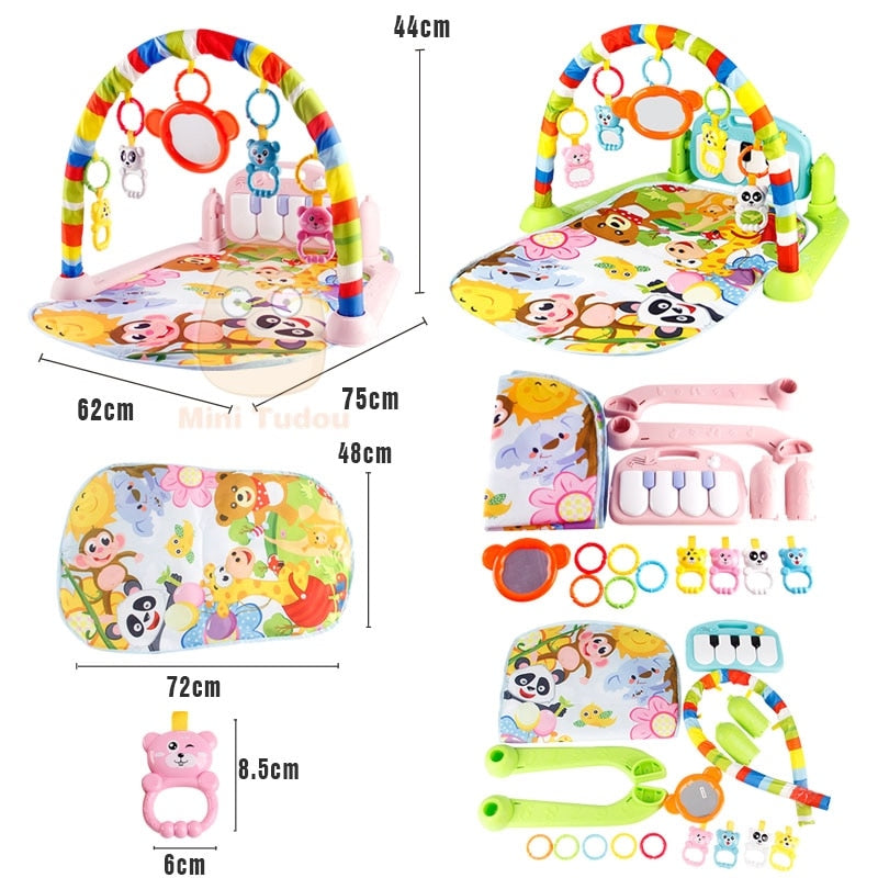 Baby Gym Mat Educational Rack Toys Music Play Mat With Piano Keyboard