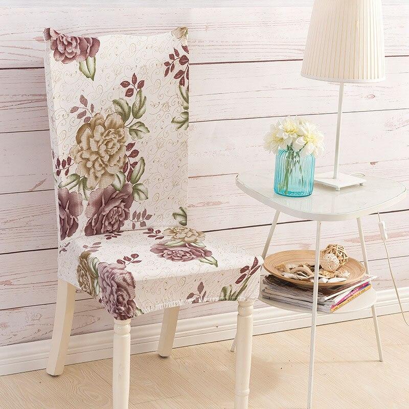 Pack of 2 - Modern Floral Pattern Elastic Chair Covers Protective Slipcover - mishiKart