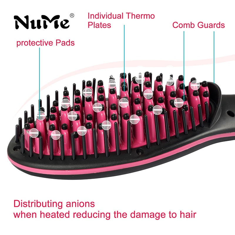 Hair Straightener Brush Fast Straightening Comb LCD Display
