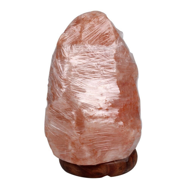 Hand Carved Adjustable Wooden Base Himalayan Crystal Rock Salt Lamp
