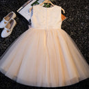 Floral Lace Up Embroidery Princess Kids Dress For Girls