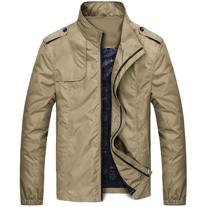 Casual Solid Fashion Slim Jacket Men Overcoat