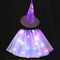 LED Glowing Lights Witch Hat With Skirt Halloween Costume for Kids