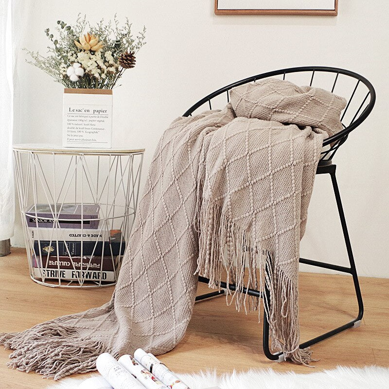 Nordic Knitted Throw Thread Sofa Blanket Home Decor
