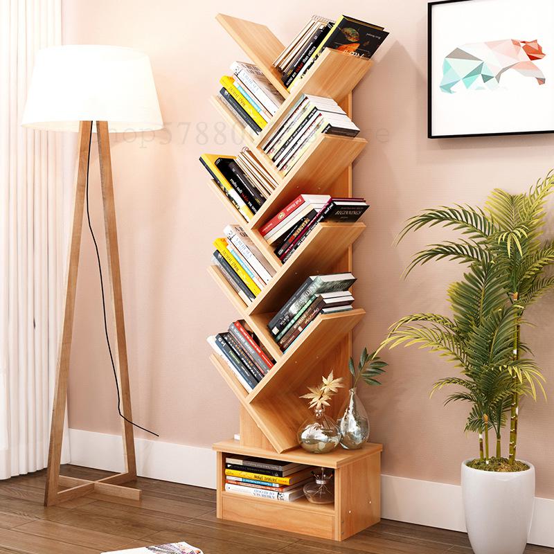 Bookshelf Floor Tree Rack Cabinet Storage