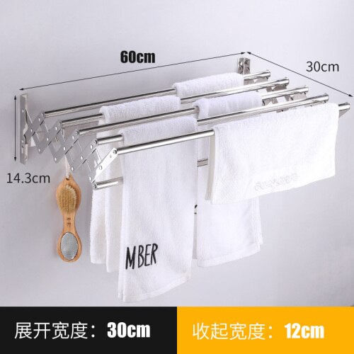 Folding Towel Rack Stainless Steel Wall Mount Drying Rack