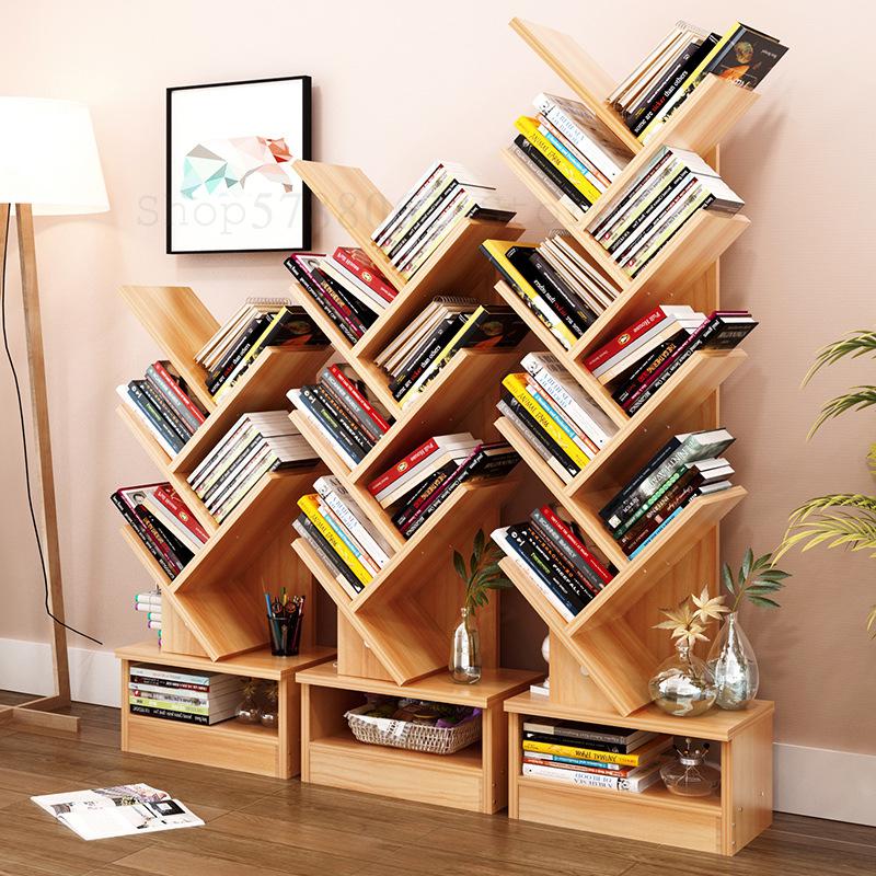 Bookshelf Floor Tree Rack Cabinet Storage