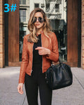 Wind Jacket Women Coat PU Leather