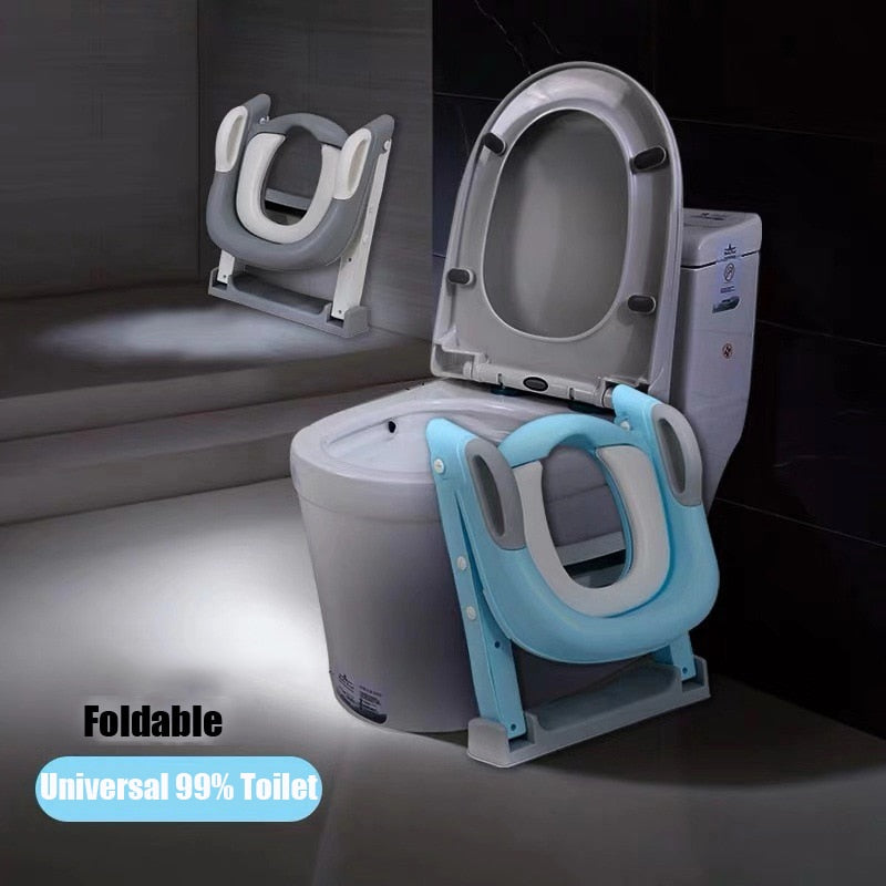 Folding Infant Potty Seat Stand Training Chair with Step Stool Ladder