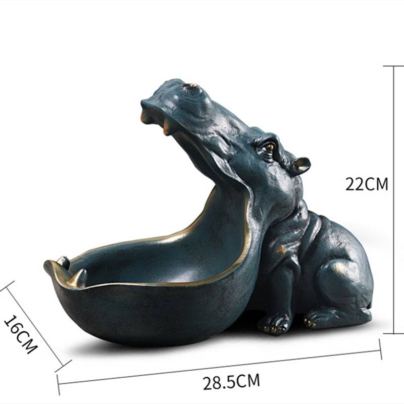 VILEAD 22cm Resin Hippo Figurines Keychain Desktop Decoration Home Accessories
