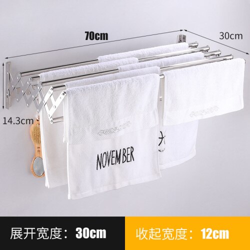 Folding Towel Rack Stainless Steel Wall Mount Drying Rack