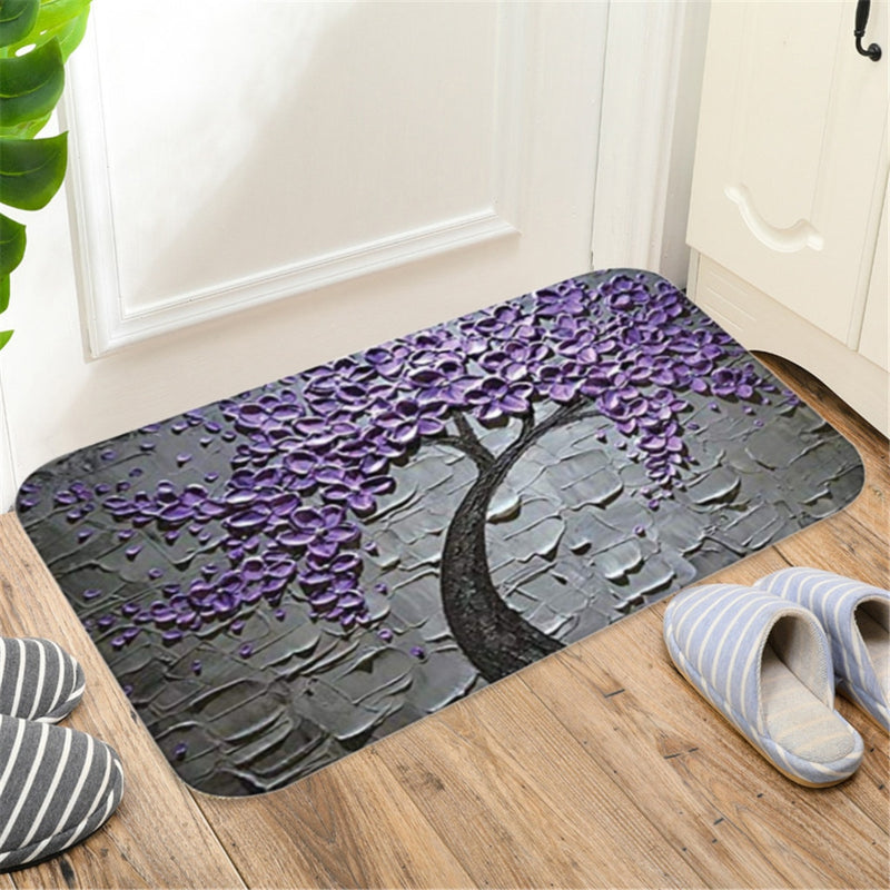 Pack of 2 Carpet - Tree Pattern Anti-Slip Door Mats Kitchen Bathroom Living Foom Floor Mat Rug 7
