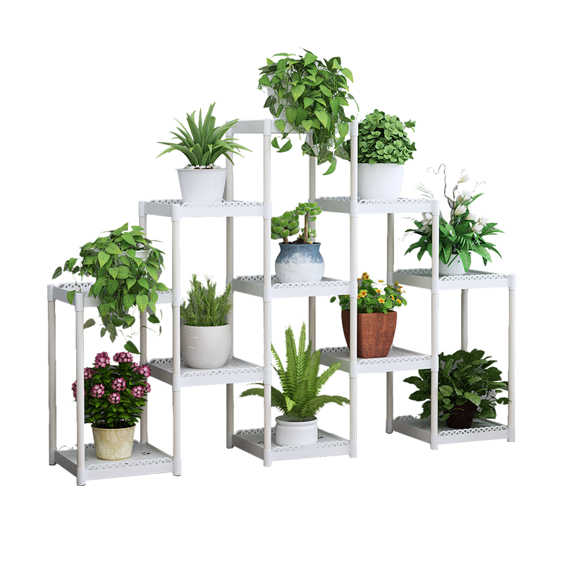 Flower Shelf Indoor Balcony Stand Plastic Frame Rack