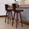 Modern Bar Stool Solid Wood Chair High Foot Swivel Back
