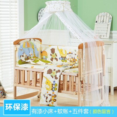 Solid Wood Crib Paint-Free Baby Bed Bassinet