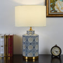 Chinese Column Straight Pattern Ceramic Table Lamp
