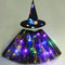 LED Glowing Lights Witch Hat With Skirt Halloween Costume for Kids