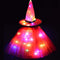 LED Glowing Lights Witch Hat With Skirt Halloween Costume for Kids