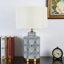 Chinese Column Straight Pattern Ceramic Table Lamp