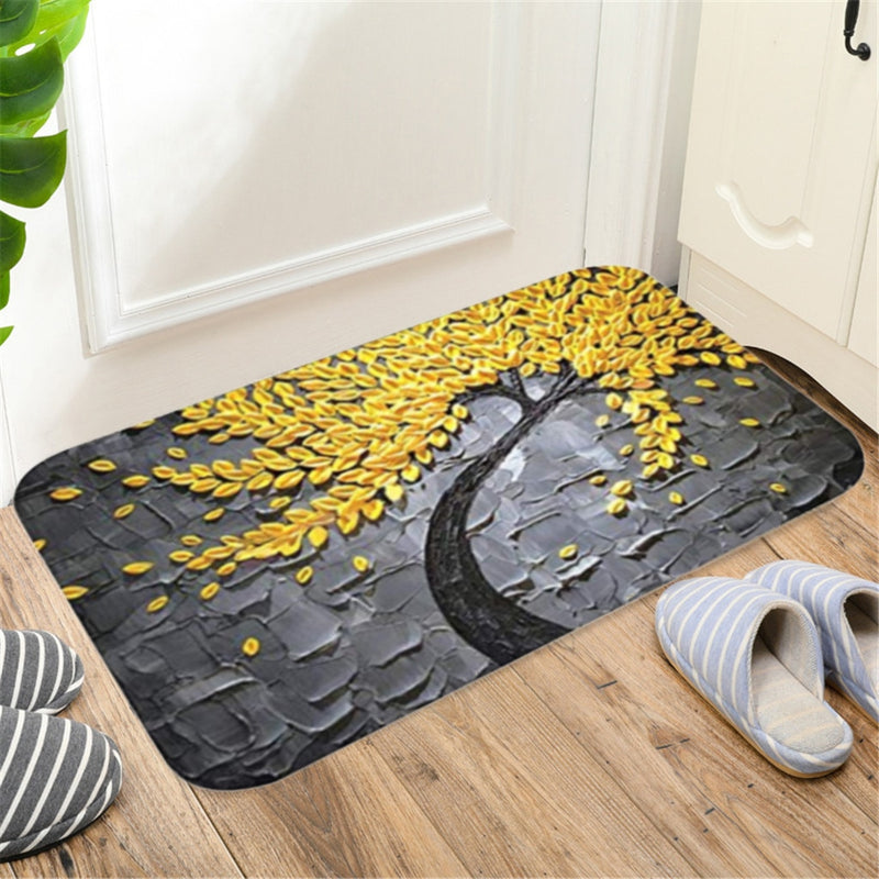 Pack of 2 Carpet - Tree Pattern Anti-Slip Door Mats Kitchen Bathroom Living Foom Floor Mat Rug 3