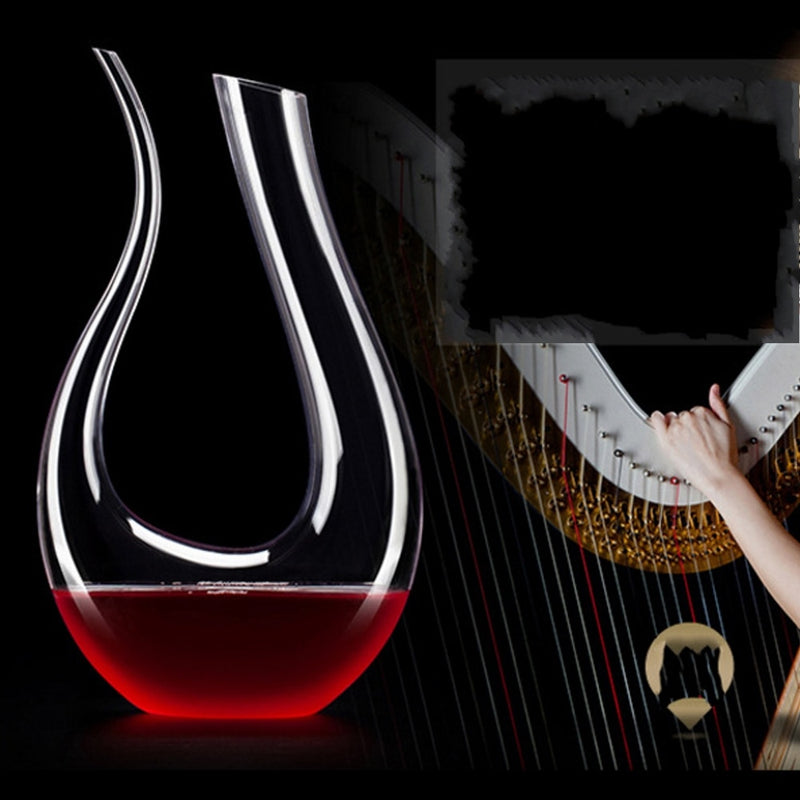 Fashion Luxurious Crystal Glass U-shaped Horn Wine Decanter Wine Pourer Wine  Container