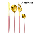 Gold Cutlery Set Stainless Steel Dinnerware Silverware Knife Fork Spoon