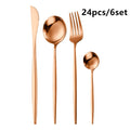 Gold Cutlery Set Stainless Steel Dinnerware Silverware Knife Fork Spoon