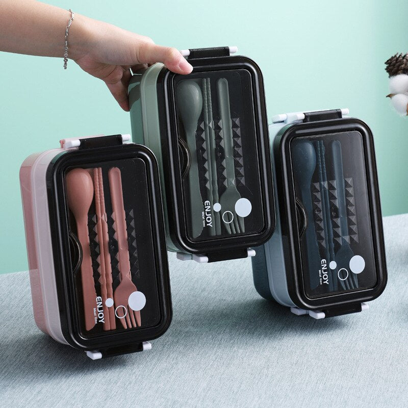 Lunch Box Bento Box for Kids Students Office Double-layer Microwave Heating Container
