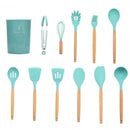 Cooking Tools Set Kitchen Utensils Kitchenware Silicone Non-stick Spatula Spoon 15