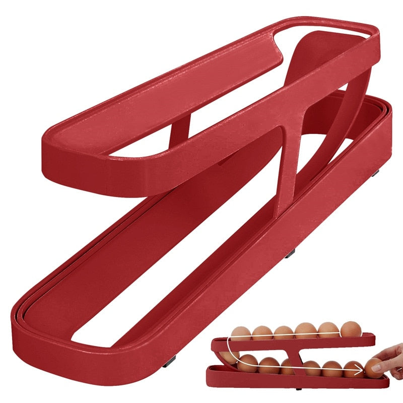 Automatic Scrolling Egg Holder Rack For Kitchen