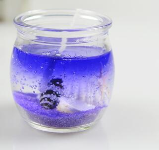 Pack of 2 Marine jelly candle with glass jar Decorative candle
