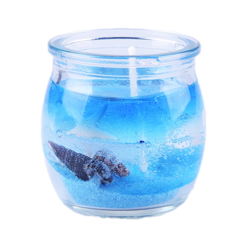 Pack of 2 Marine jelly candle with glass jar Decorative candle