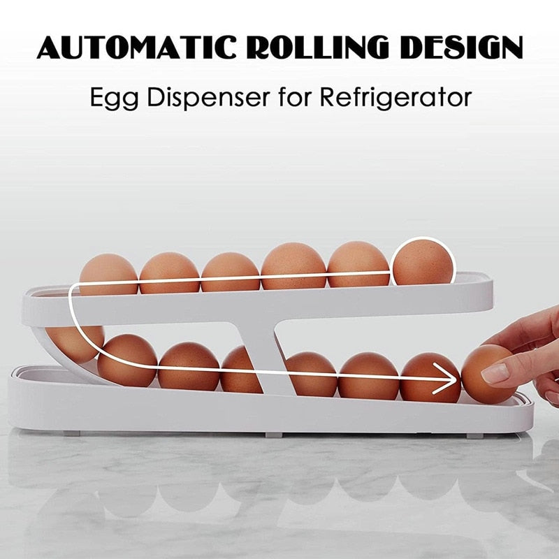 Automatic Scrolling Egg Holder Rack For Kitchen