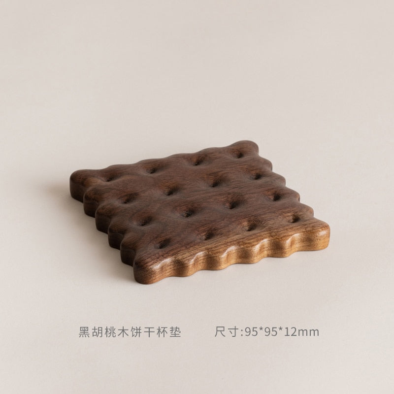 Biscuit Shape Wooden Coasters For Home Table