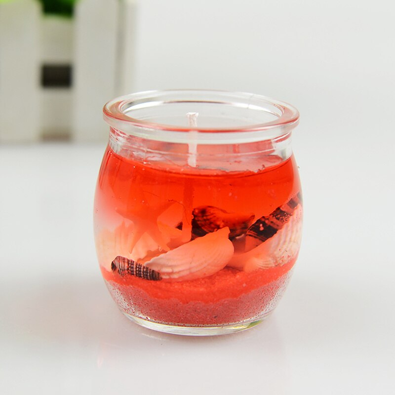 Pack of 2 Marine jelly candle with glass jar Decorative candle