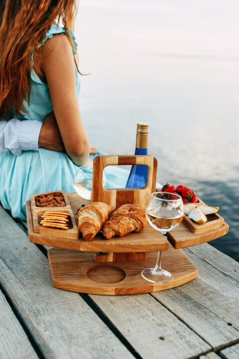 Outdoor Folding Wine Table Fruit Snack Tray