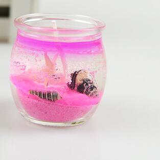 Pack of 2 Marine jelly candle with glass jar Decorative candle