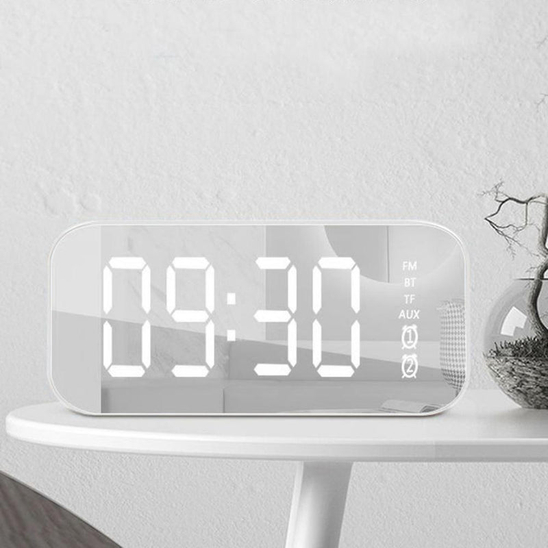Wireless Bluetooth Speaker 5.0 Dual Alarm Clock Desktop Mirror
