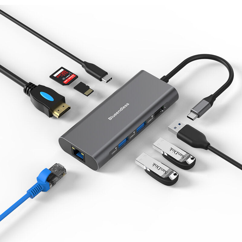 Docking Station SSD Multi USB 3.1 HUB HDMI Adapter to Splitter Port Type-C 3.0